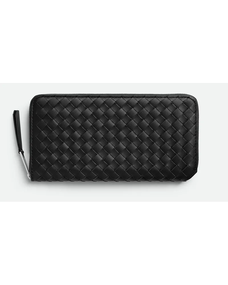 Bottega Veneta Intrecciato Piccolo Portemonnaie Mit mlafendem Zip Black