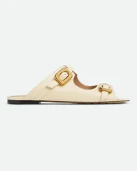 Bottega Veneta Stretch Buckle Flache Mule Sea