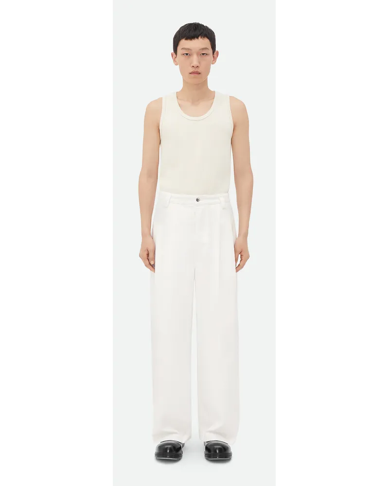 Bottega Veneta Weiße Plissierte Hose Aus Denim White