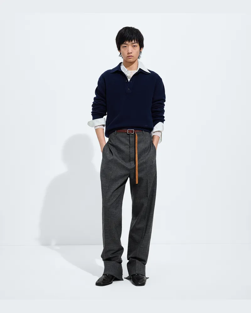 Bottega Veneta Wollpullover mit Polokragen-Blau - Herren Blau