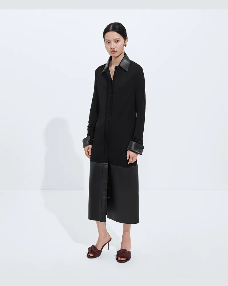 Bottega Veneta Kleid aus Viskosejersey-Crêpe-Schwarz - Damen Schwarz
