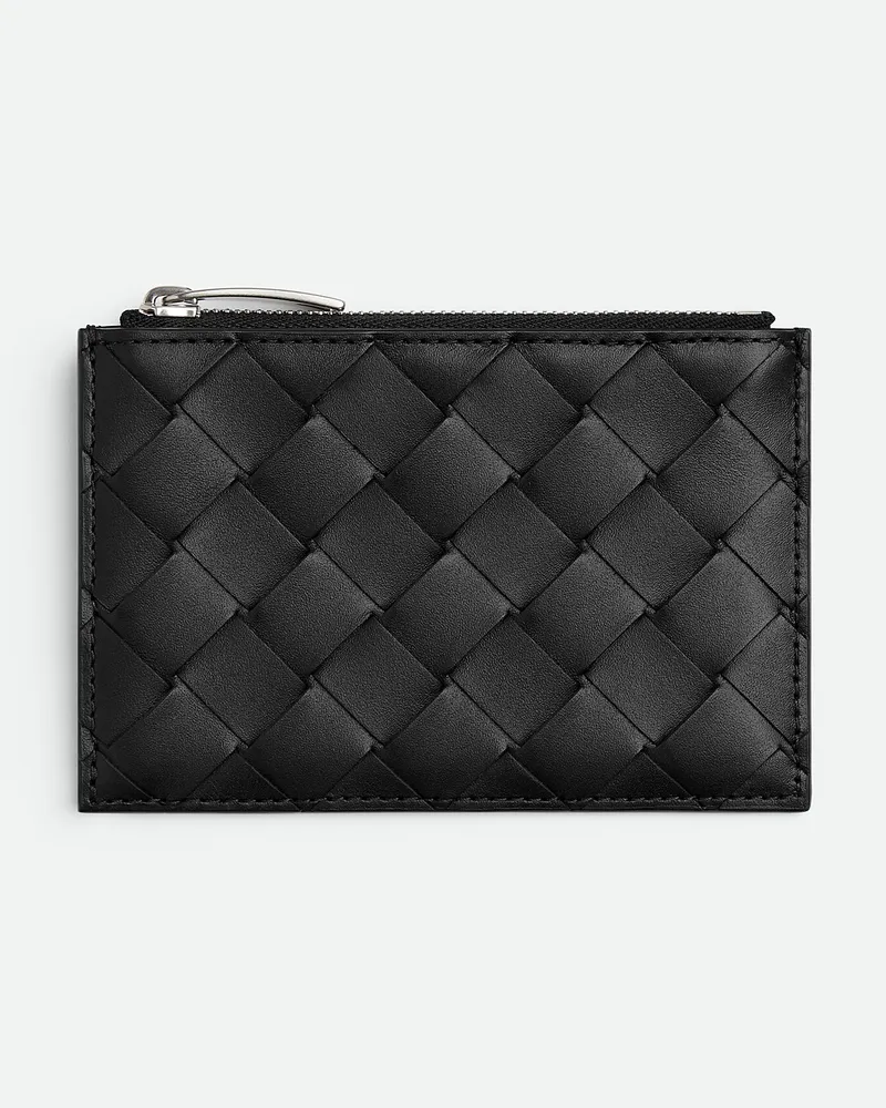 Bottega Veneta Intrecciato Kartenetui Mit Reißverschluss Black