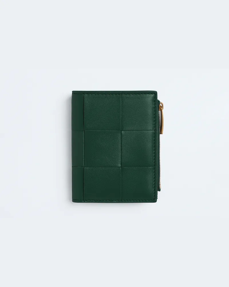 Bottega Veneta Kleines Cassette Bi-Fold Portemonnaie-Grün - Damen Grün