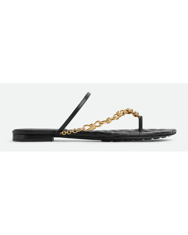 Bottega Veneta Flache Leaf Sandalen Black