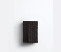 Mittelgroßes Intrecciato Piccolo Bi-Fold Portemonnaie mit Überschlag-Braun - Damen