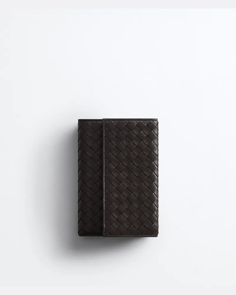Bottega Veneta Mittelgroßes Intrecciato Piccolo Bi-Fold Portemonnaie mit Überschlag-Braun - Damen Braun