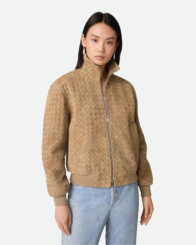 Bottega Veneta Blouson Aus Intrecciato Wildleder Cane