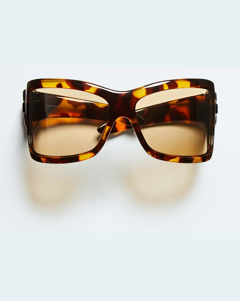 Bottega Veneta Intrecciato Wraparound Sonnenbrille-Braun - Unisex Braun