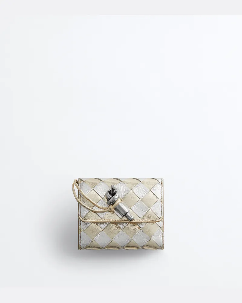 Bottega Veneta Andiamo Tri-Fold Portemonnaie-Silber - Damen Silber