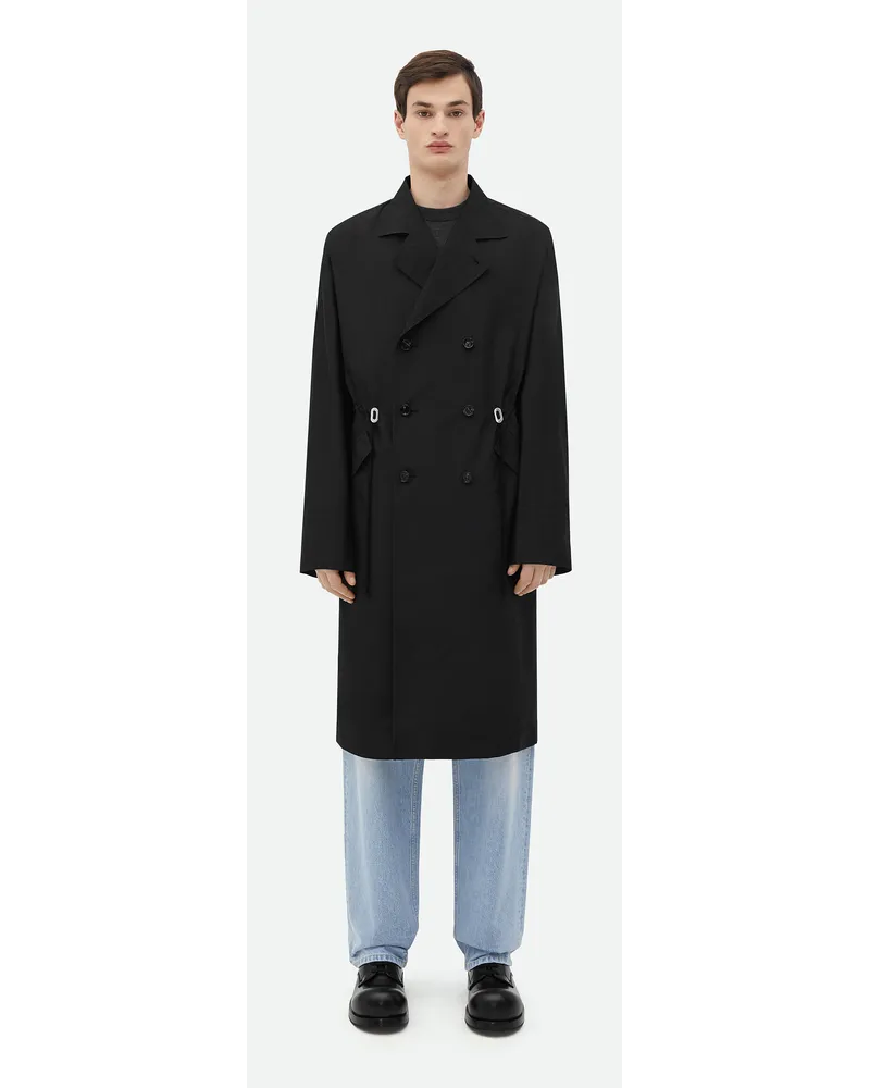 Bottega Veneta Verstaubarer Trenchcoat Aus Technischem Nylon Black