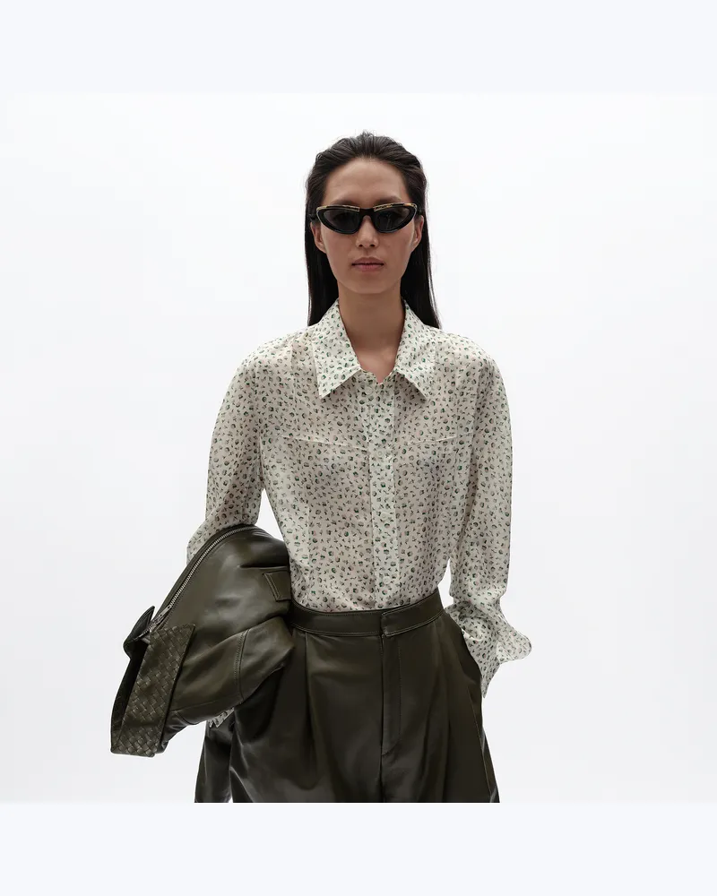 Bottega Veneta Seidenhemd mit Aufdruck-Weiss - Damen Weiss