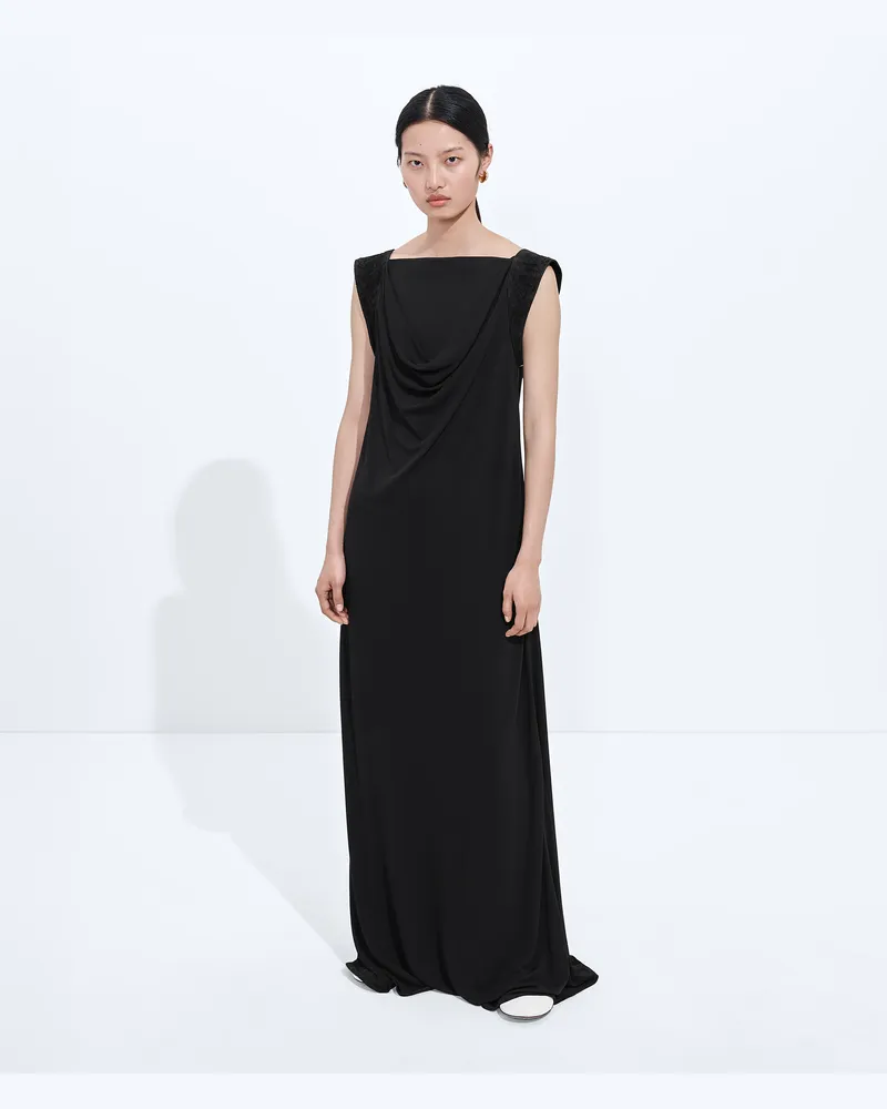 Bottega Veneta Kleid aus Viskosejersey-Crêpe-Schwarz - Damen Schwarz