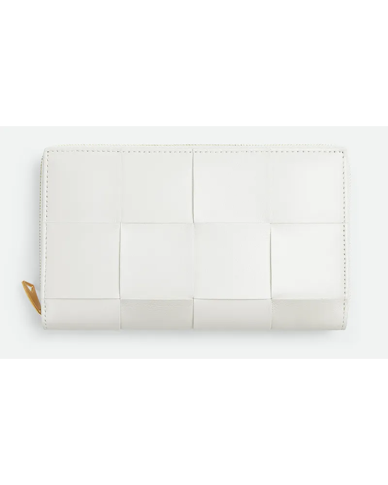Bottega Veneta Cassette Portemonnaie Mit mlafenden Zip Chalk