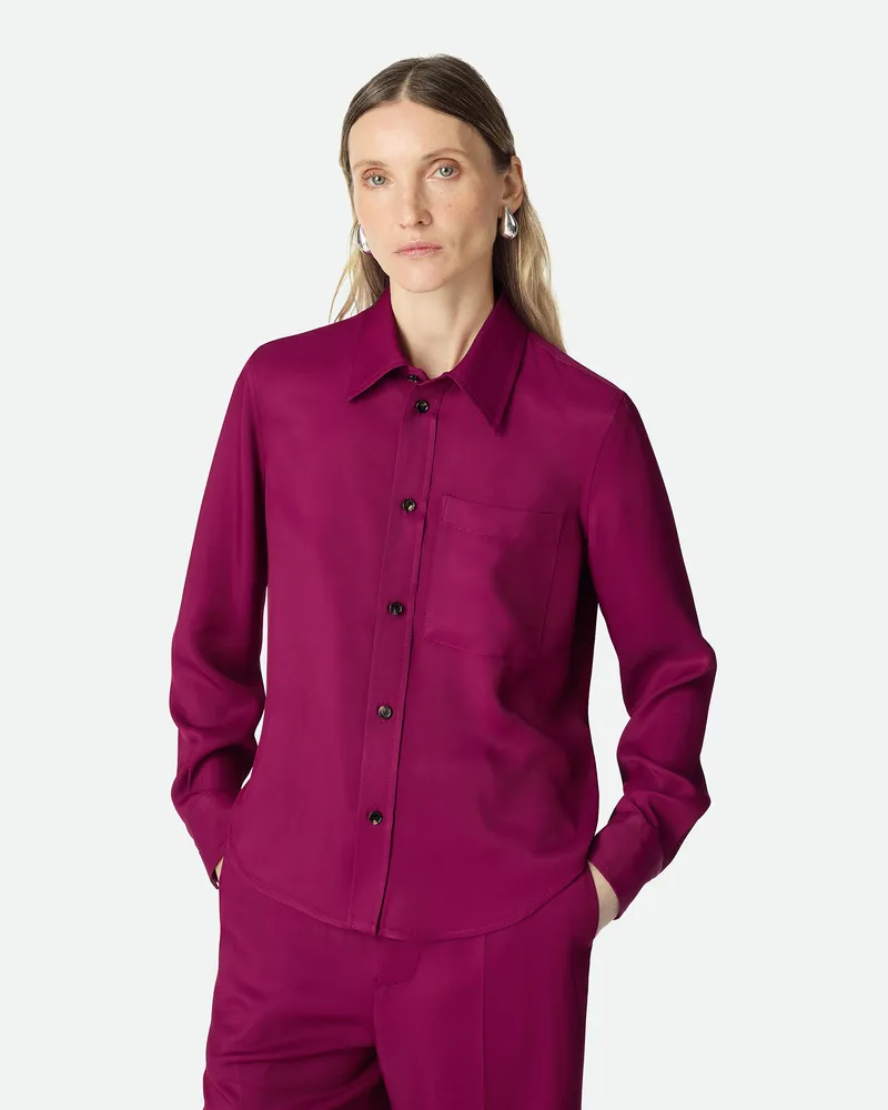 Bottega Veneta Hemd Aus Viskose Und Seidentwill - Violett - Damen Viskose & Seide Violett