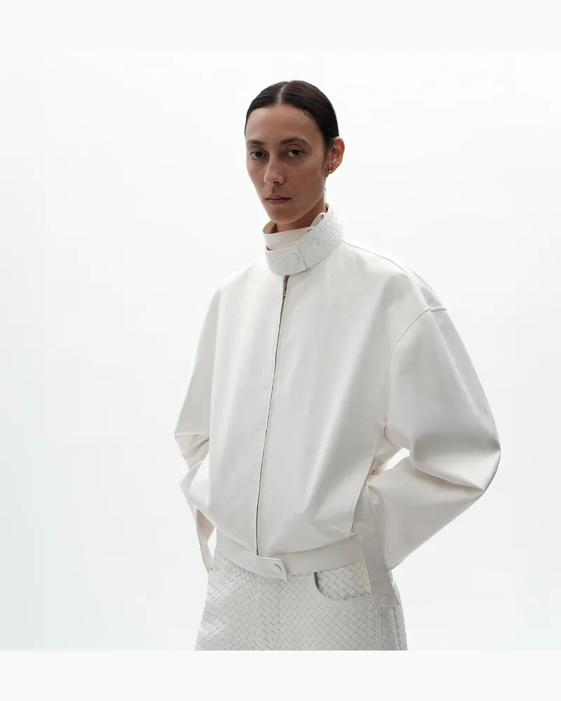 Bottega Veneta Blouson aus papierartigem Leder-Weiss - Damen Weiss