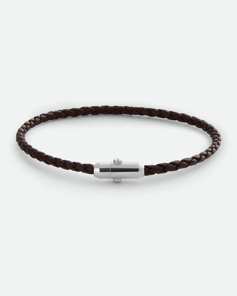 Bottega Veneta Lederarmband - Braun - Herren 80% Lambskin & 20% Sterling Silver Braun