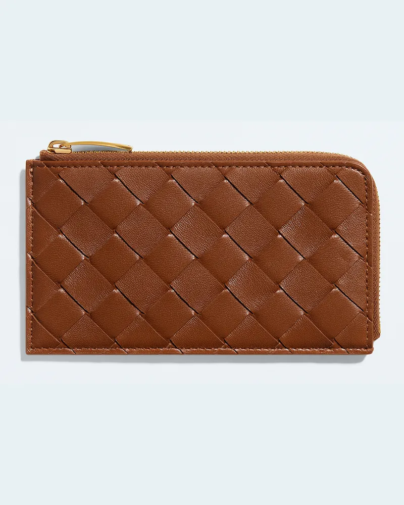 Bottega Veneta Intrecciato Kartenetui mit L-Zip-Braun - Damen Braun