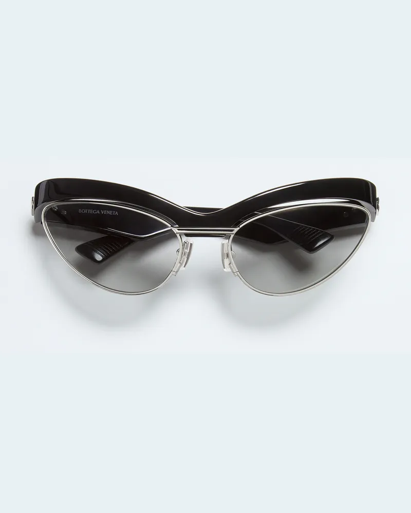 Bottega Veneta Duo Angle Cat-eye Sonnenbrille - Schwarz - Unisex - 70% Polyamid & 30% Metall Schwarz