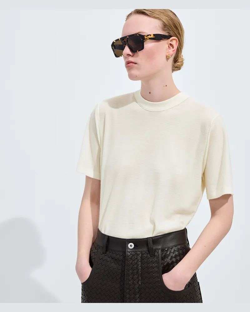 Bottega Veneta T-Shirt aus Kaschmir-Weiss - Damen Weiss