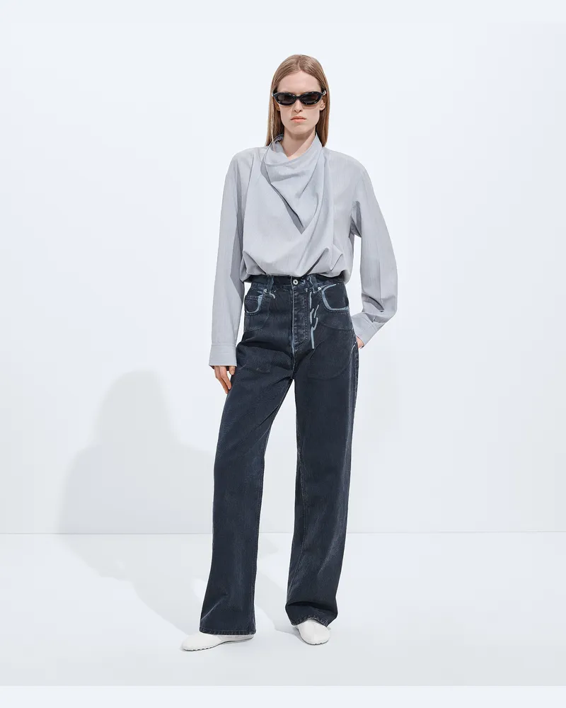 Bottega Veneta Overdye-Jeans mit weitem Bein-Blau - Damen Blau
