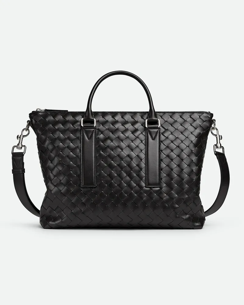 Bottega Veneta Weiche Intrecciato Aktentasche Black