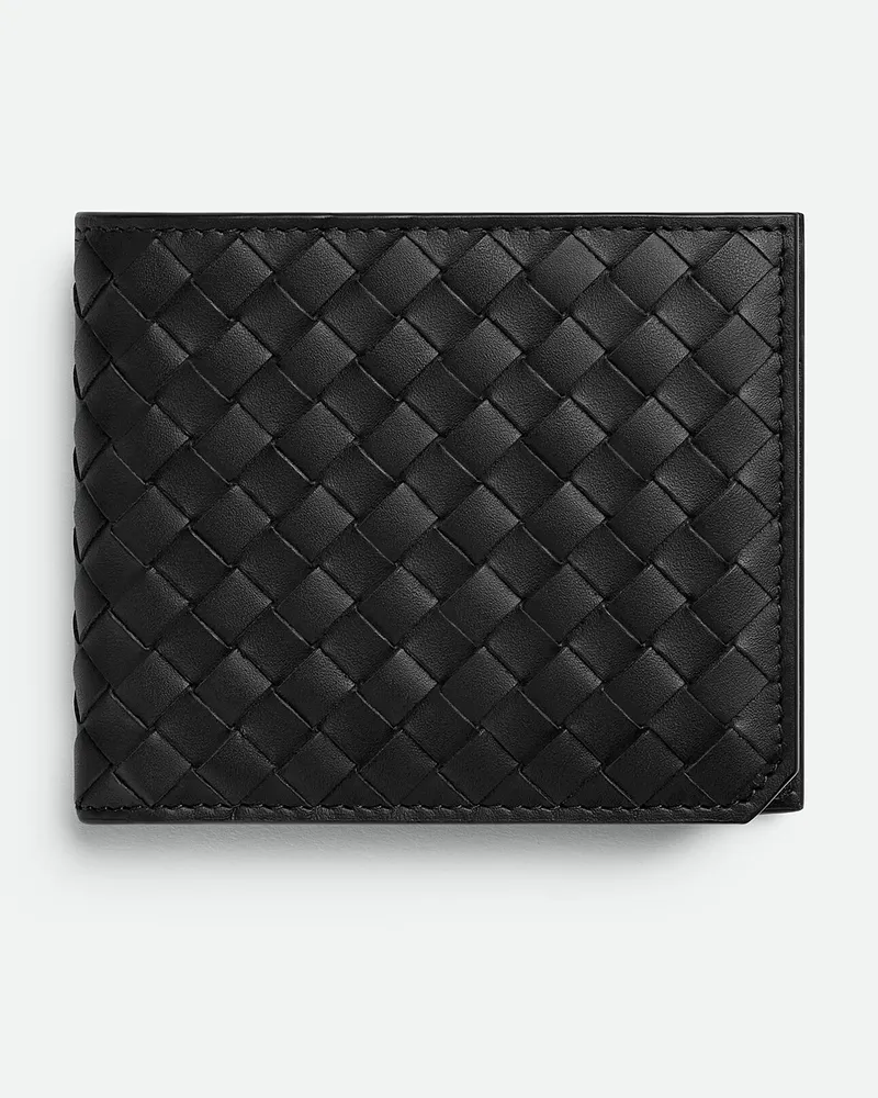Bottega Veneta Intrecciato Piccolo Bifold Portemonnaie Mit Münzfach Black