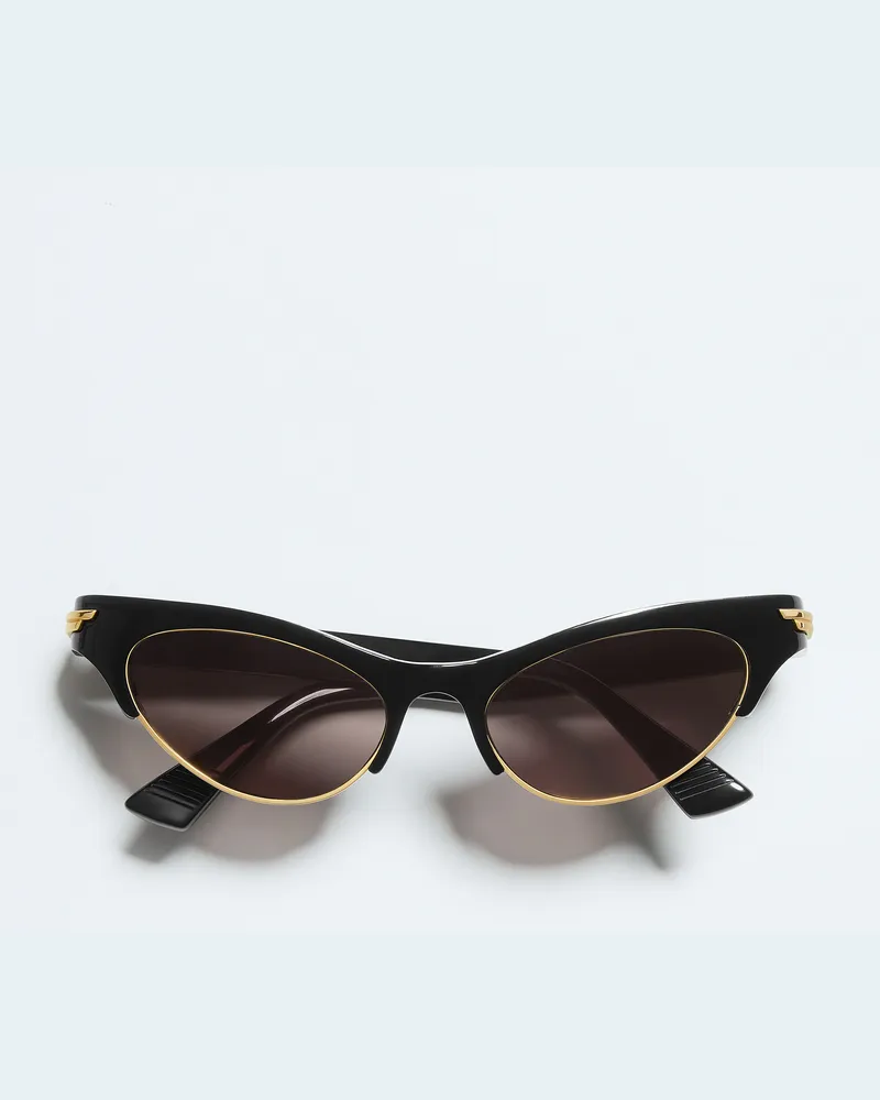 Bottega Veneta Angle Cat-eye Sonnenbrille - Schwarz - Unisex - 70% Recyceltes Azetat & 30% Metall Schwarz