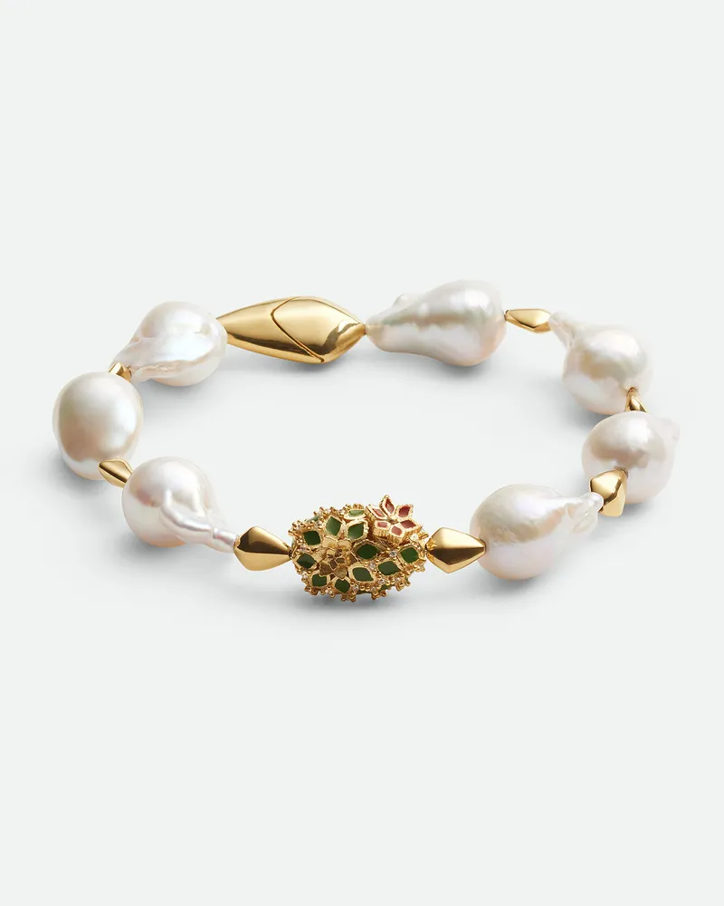 Bottega Veneta Rana Pearl Armband White