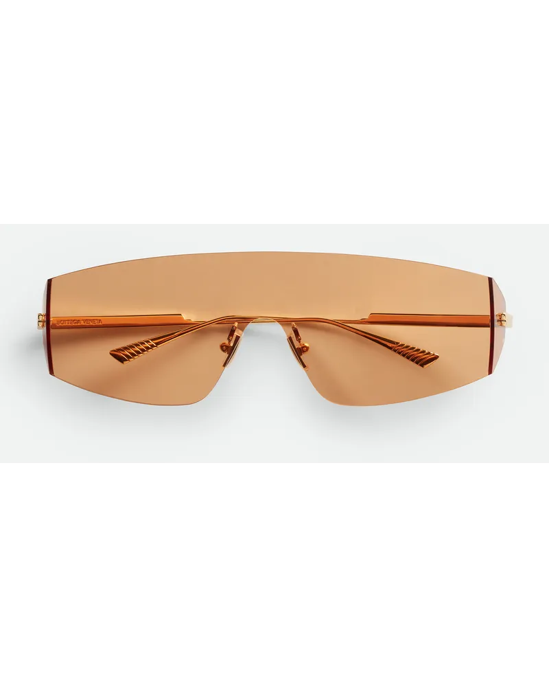 Bottega Veneta Ftristic Shield Sonnenbrille Gold