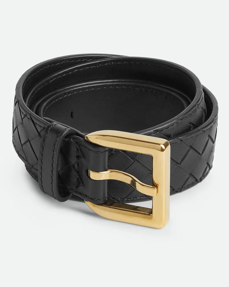 Bottega Veneta Intrecciato Piccolo Gürtel Black