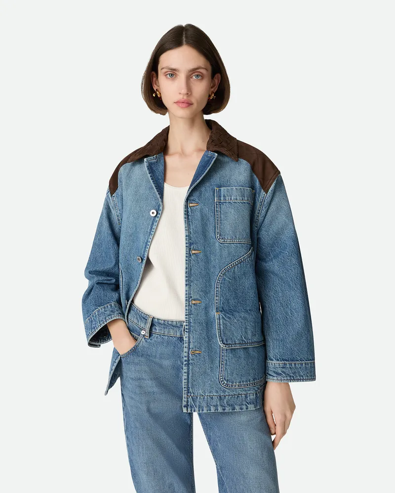 Bottega Veneta Vintage Indigo Jeansjacke-Blau - Damen Blau