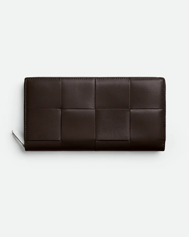 Bottega Veneta Cassette Portemonnaie Mit mlafendem Zip Fondant