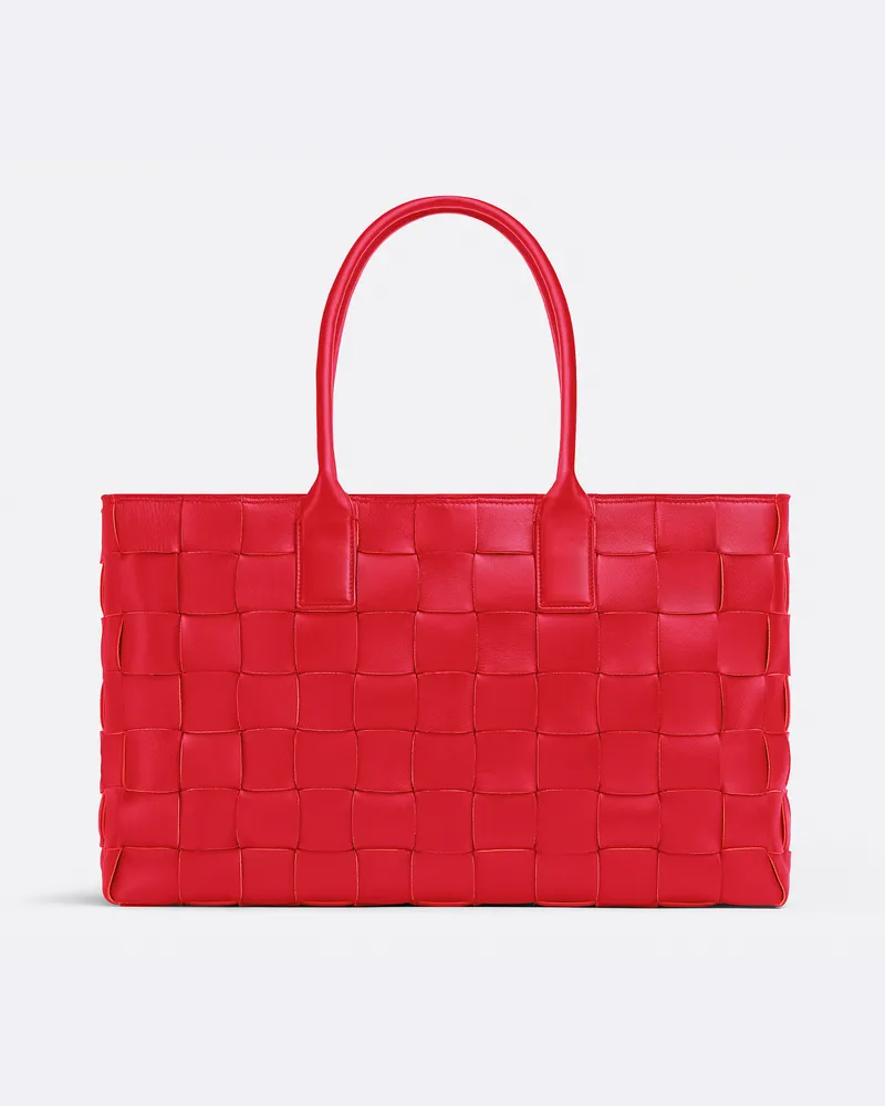 Bottega Veneta Maxi Tote Intreccio - Rot - Unisex - 100% Lammleder Rot