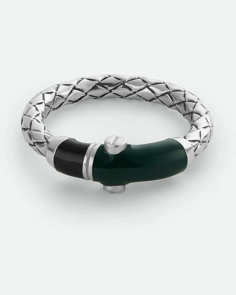 Bottega Veneta Intreccio Ring - Schwarz - Herren 100% Sterling Silver Schwarz