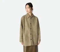 Hemd Aus Intrecciato Leder Und Wildleder - Braun - Damen 100 % Lammleder