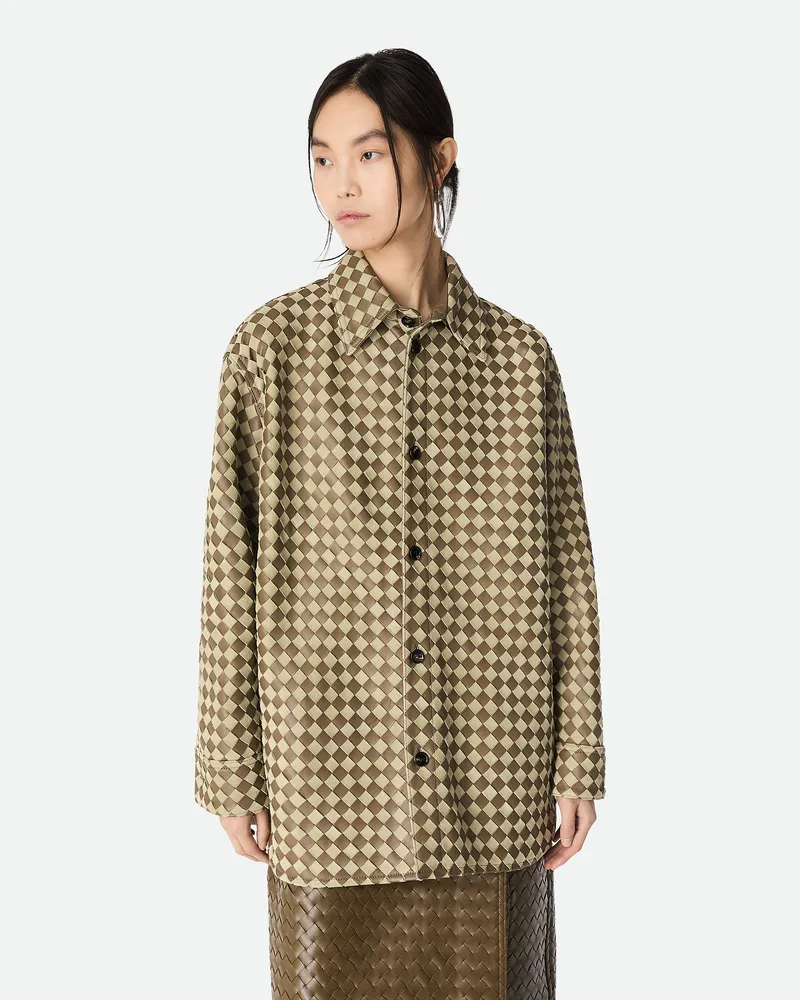 Bottega Veneta Hemd Aus Intrecciato Leder Und Wildleder - Braun - Damen Lammleder Braun