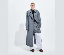 Trenchcoat aus Wolle und Mohair-Blau - Damen