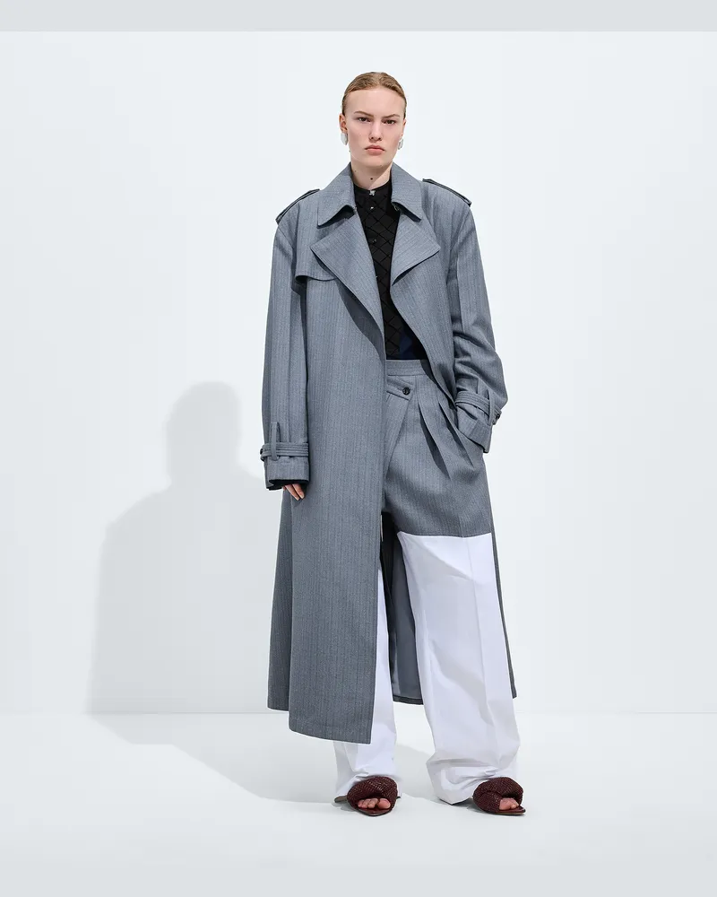 Bottega Veneta Trenchcoat aus Wolle und Mohair-Blau - Damen Blau