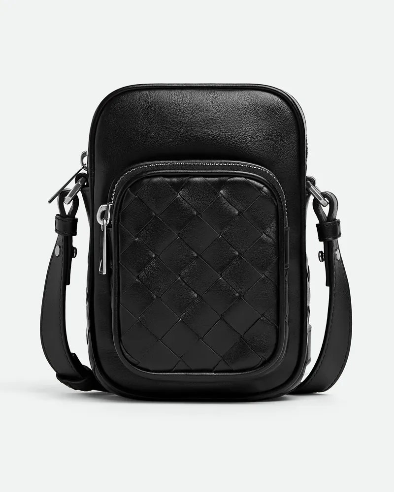 Bottega Veneta Kleine Intrecciato Kameratasche Mit Außentasche - Schwarz - Herren Schwarz