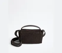 Intrecciato Mini-Tasche mit Überschlag-Braun - Herren