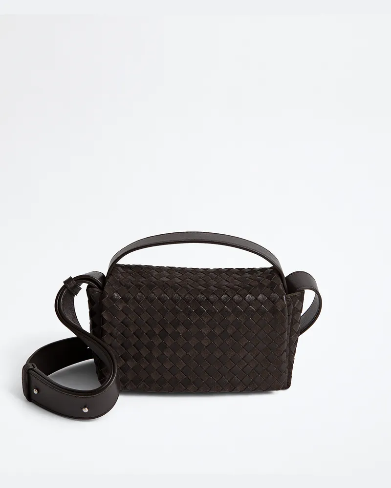Bottega Veneta Intrecciato Mini-Tasche mit Überschlag-Braun - Herren Braun