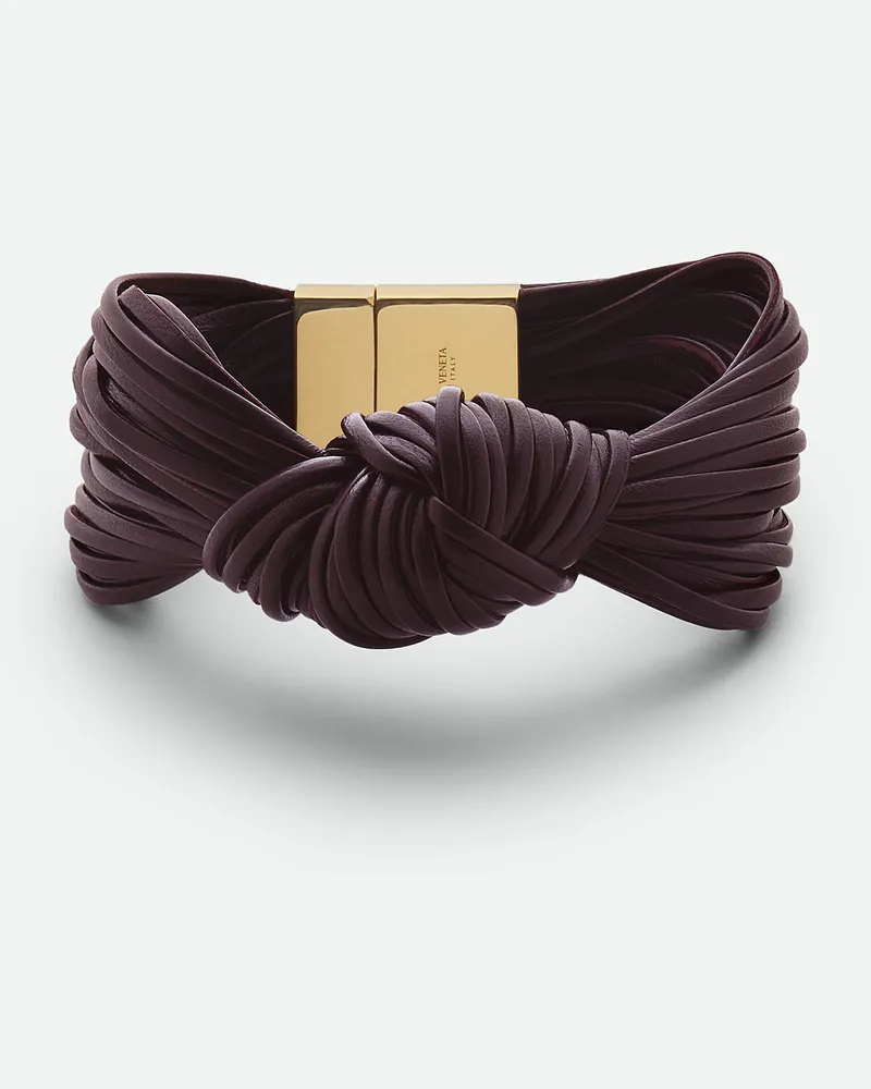 Bottega Veneta Knot Lederarmband - Bordeaux - Damen 80% Lammleder & 20% Sterlingsilber Bordeaux