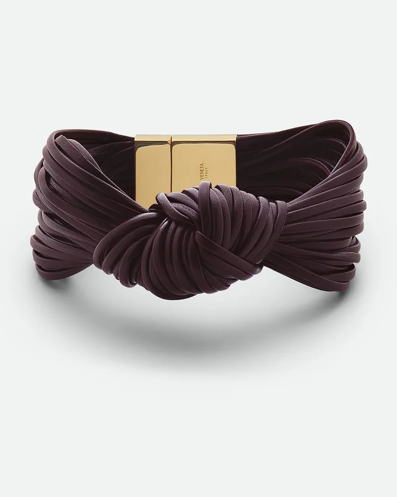 Bottega Veneta Knot Lederarmband - Bordeaux - Damen 80% Lammleder & 20% Sterlingsilber Bordeaux