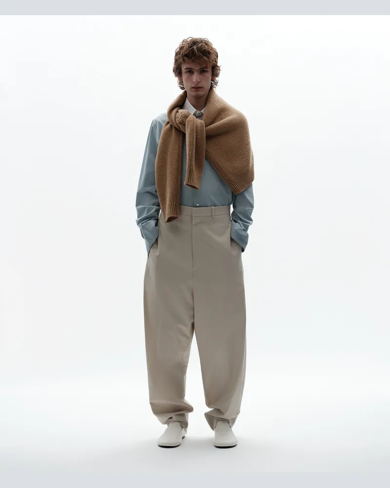 Bottega Veneta Hemd aus Baumwollpopeline-Blau - Herren Blau
