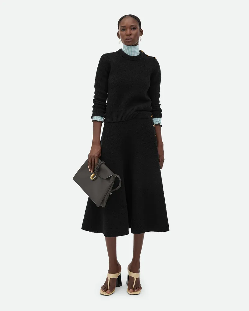 Bottega Veneta Pullover Aus Bouclé-wolle - Schwarz - Damen Wolle Schwarz