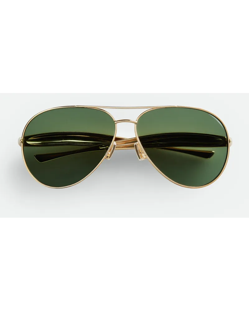 Bottega Veneta Sardine Aviator Sonnenbrille Gold