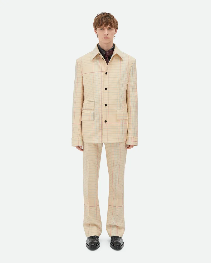 Bottega Veneta Notebook Jacke Aus Wolltwill Beige