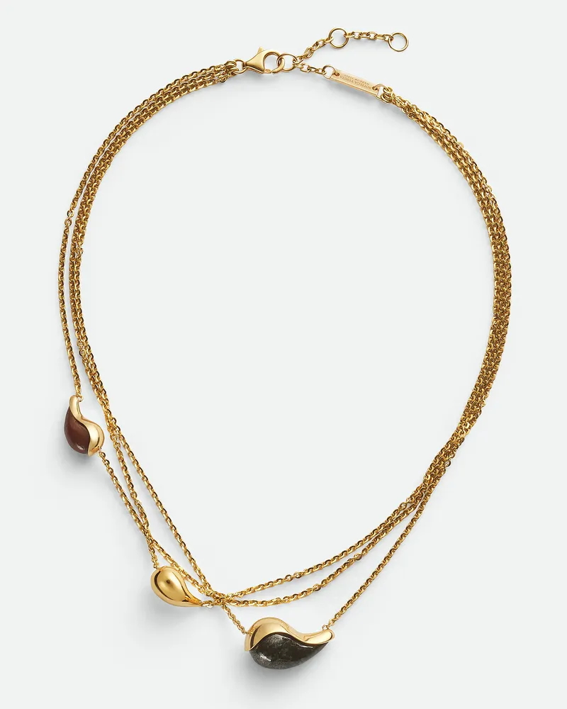 Bottega Veneta Drop Marmor Halskette Wood