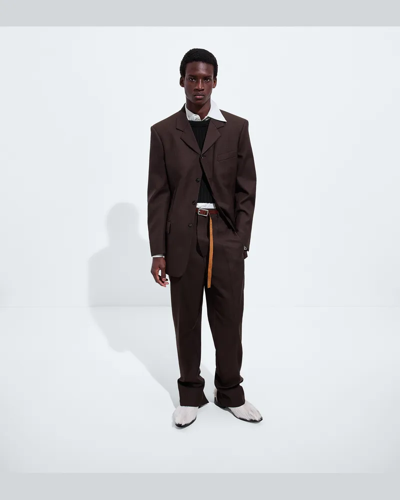 Bottega Veneta Hose aus Woll-Mohair-Gewebe-Braun - Herren Braun