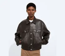 Lederjacke-Braun - Herren